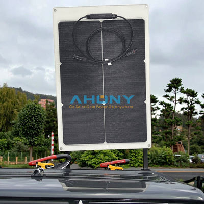 سعر جيد 50W 22V ETFE أسود لوحة شمسية مرنة ، ETFE أسود رقيقة ، نحيفة شبه مرنة PERC مونو خلايا شمسية عالية الكفاءة 12 فولت لشحن البطارية الانترنت